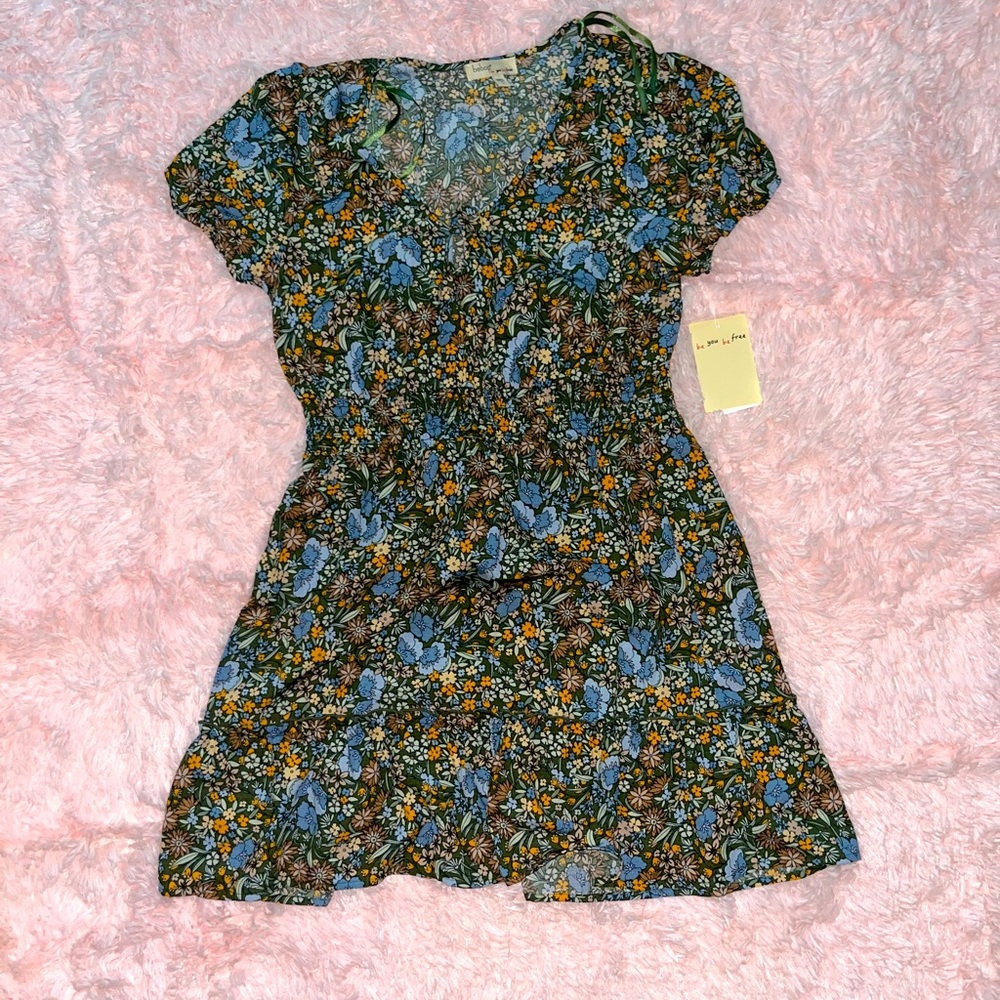 Beautiful floral army green dress